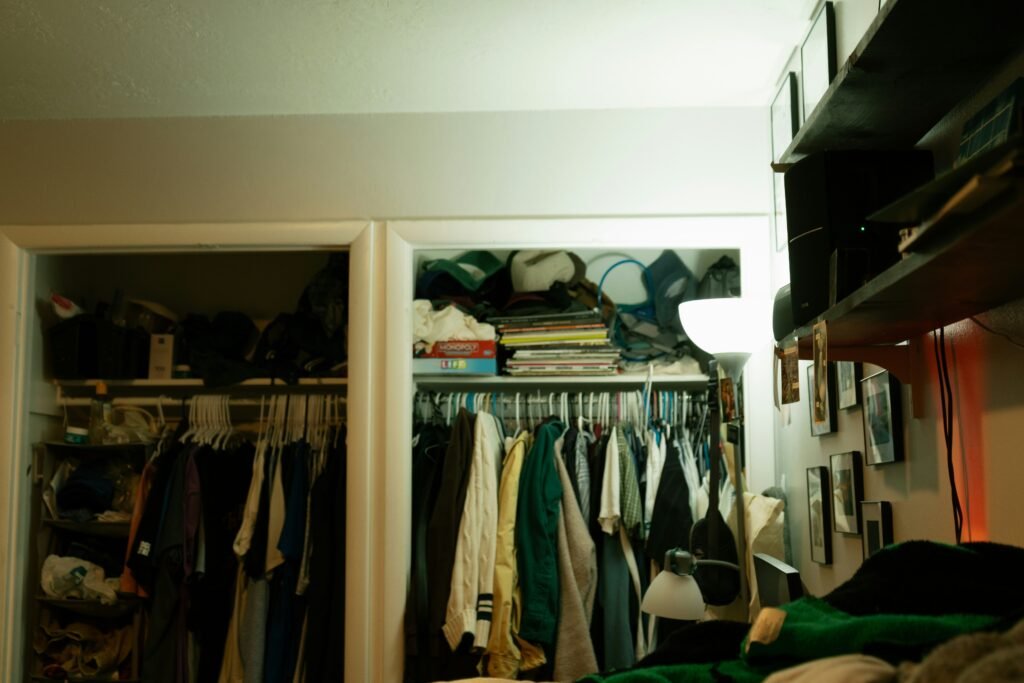 Cluttered bedroom